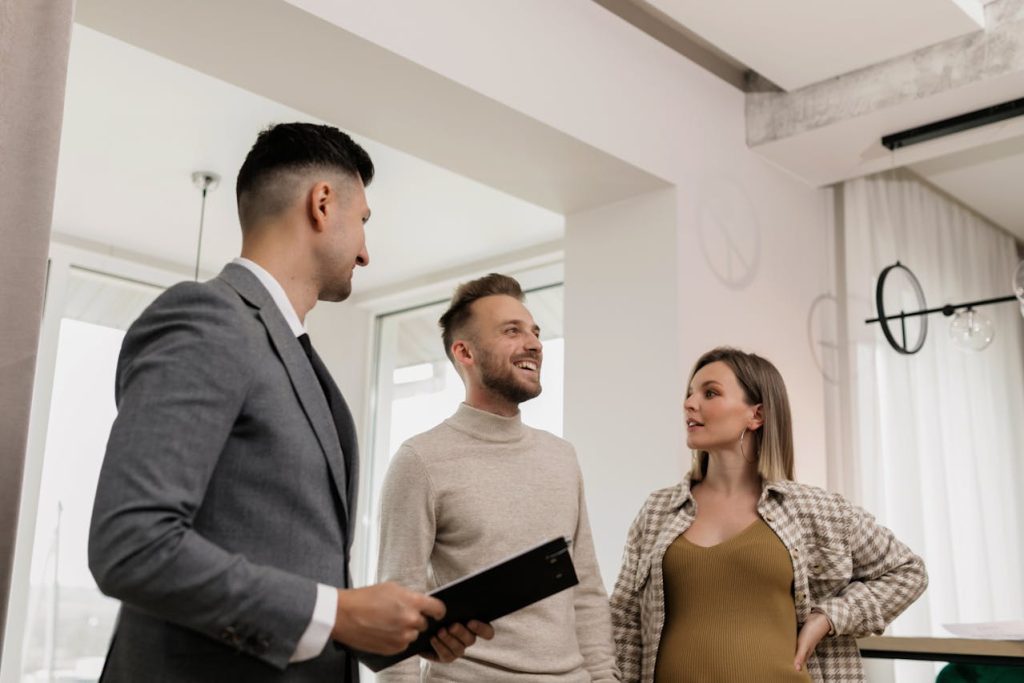couple building a positive relationship after moving with their landlord