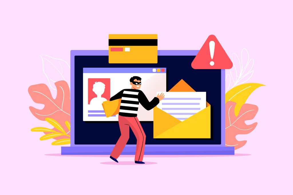 illustration of online scams